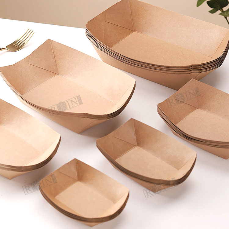 assiettes en papier kraft jetables pour la nourriture