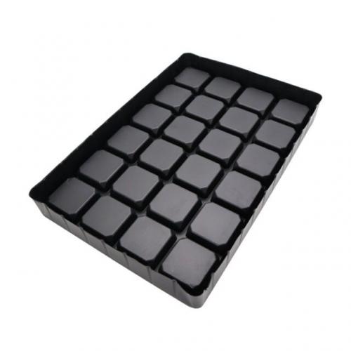 Plateau d'emballage en plastique noir pour blister de chocolat à 24 cavités PS
