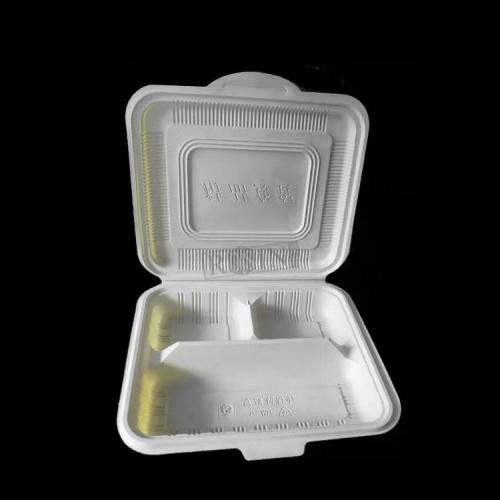Clapet à charnière jetable 3 compartiments en plastique PP emballage à emporter boîte à lunch récipient alimentaire