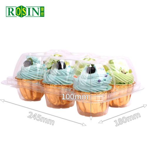 2, 4, 6, 12, 24 boîtes d'emballage jetables en plastique pour cupcakes