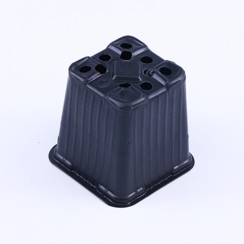 Pot de plantation carré personnalisé en plastique PP PS noir formé sous vide avec trou