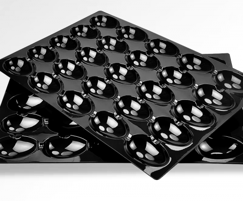 Plateau à fruits 24 40 trous en plastique noir PP PET présentoir plateau en plastique pour pommes