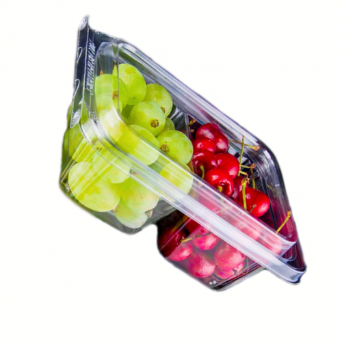 Boîte à salade de fruits jetable en usine, boîte en plastique PET transparent pour noix, boîte à clapet pour fruits secs formée sous vide