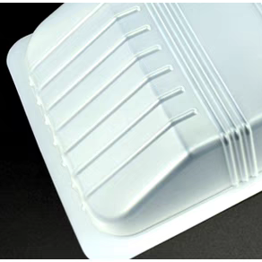 Plateau de fruits de mer jetable rectangulaire noir/blanc personnalisé en PP pour crevettes fraîches, plateau de récipient formé sous vide pour viande de crevettes congelées