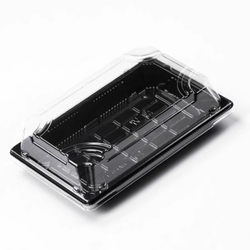Contenant jetable pour sushis, plateau en plastique PET de qualité alimentaire, boîte à emporter pour emballage de sushis