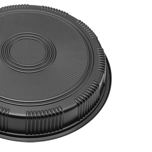 Plateau rond jetable pour sushis à emporter, emballage pour bento, vente en gros, avec couvercle
