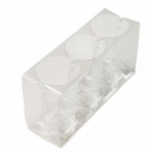 Conteneur de pépinière de graines de plateau de terreau de plante de coquille de coquille de 3 grilles en plastique jetable transparent personnalisé à trois volets pour animaux de compagnie