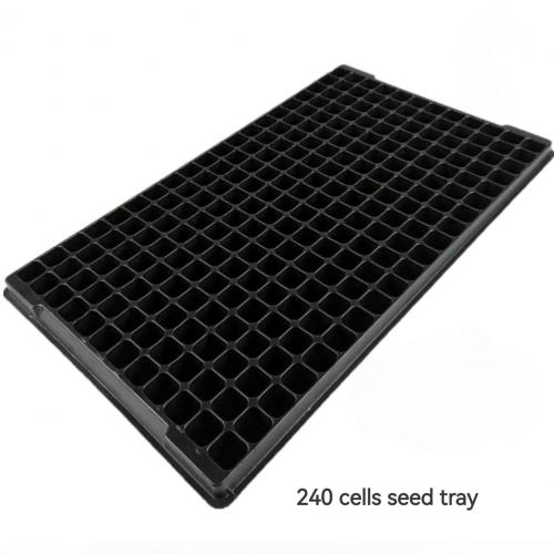 Plateau de semis en plastique noir PS à 240 trous pour serre agricole, plateau de plantation pour pépinière de jardin de graines avec trous