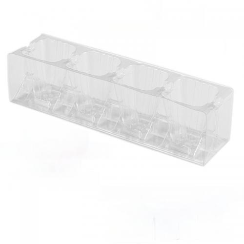 3 plateaux de semis à 4 cavités dans un groupe Conteneur de germination horticole pliable en plastique PET noir pour plantes et fleurs