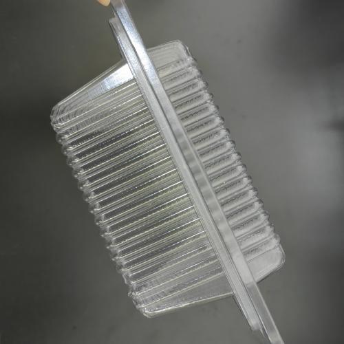 Boîte à gâteaux sandwich en plastique PET de qualité alimentaire à charnière triangulaire transparente personnalisée avec couvercle en plastique transparent