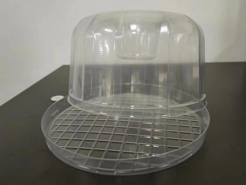 Boîte à gâteau jetable personnalisée en plastique PET transparent de 8 pouces avec couvercle bombé et plateau inférieur
