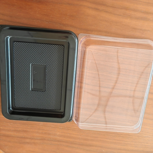 Plateau à gâteau rectangulaire en PP de 8 pouces de qualité alimentaire, plateau à pain en plastique pour boutique de gâteaux avec couvercle