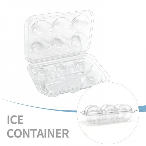 Boîte blister à clapet circulaire PET jetable personnalisée en usine avec 6 cavités pour boules de glace de whisky
