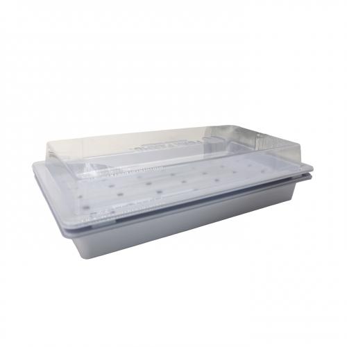 Plateau de germination de semis 1020 en PET blanc plus épais de 1,4 mm fabriqué en usine avec couvercle transparent