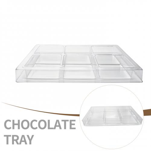 Plateau à chocolat carré personnalisé à 6 cavités pour animaux domestiques, boîtes à chocolat jetables avec plateaux en plastique